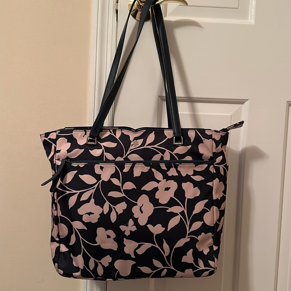 Kate Spade Navy/Light Pink Floral Maya Tote